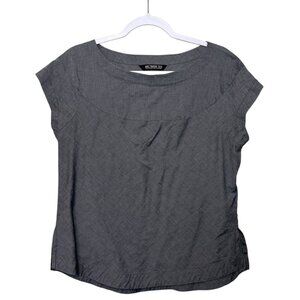 Arc'teryk Scoop neck Cap Sleeve Blouse Women L Dark Grey‎ Cotton Lightweight